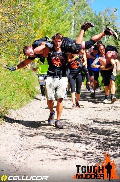 Evan fully recovered, completing the Tough Mudder race.