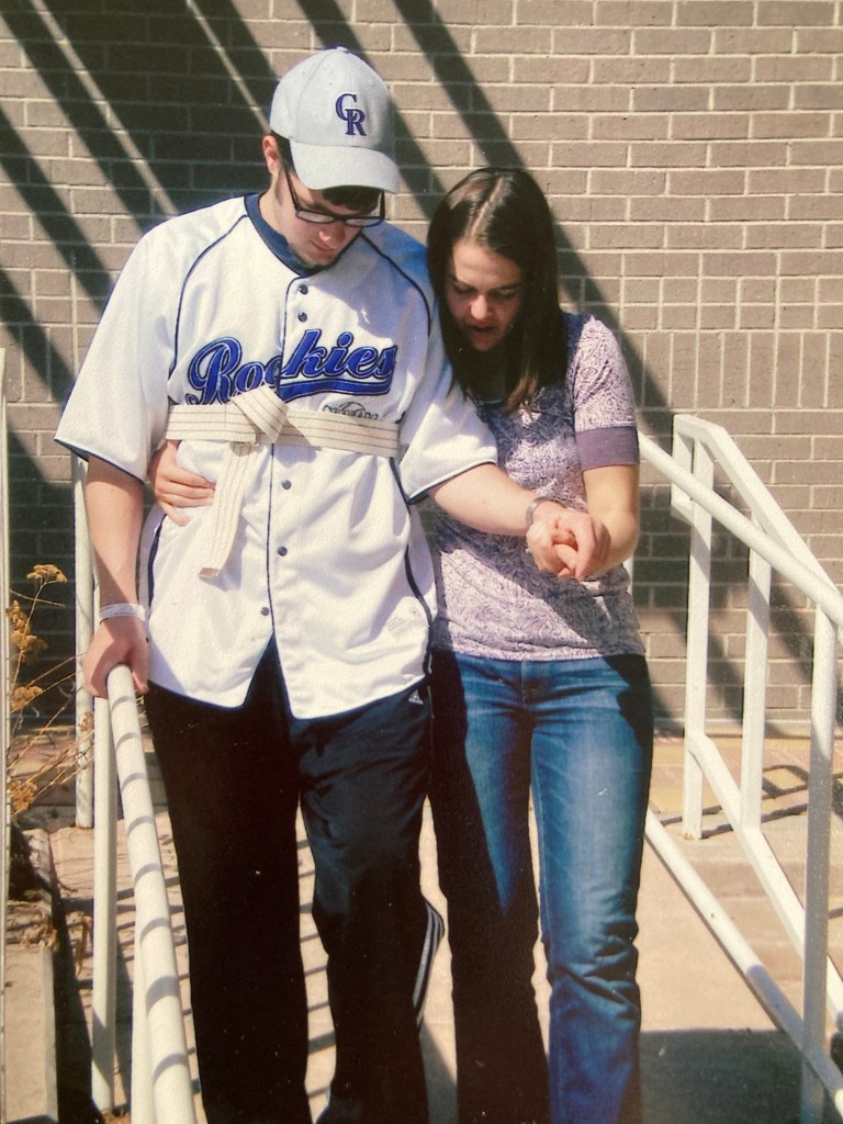 Evan learning to walk again.